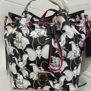 Disney Dumbo Black and White Bucket Bag with Pink Accents